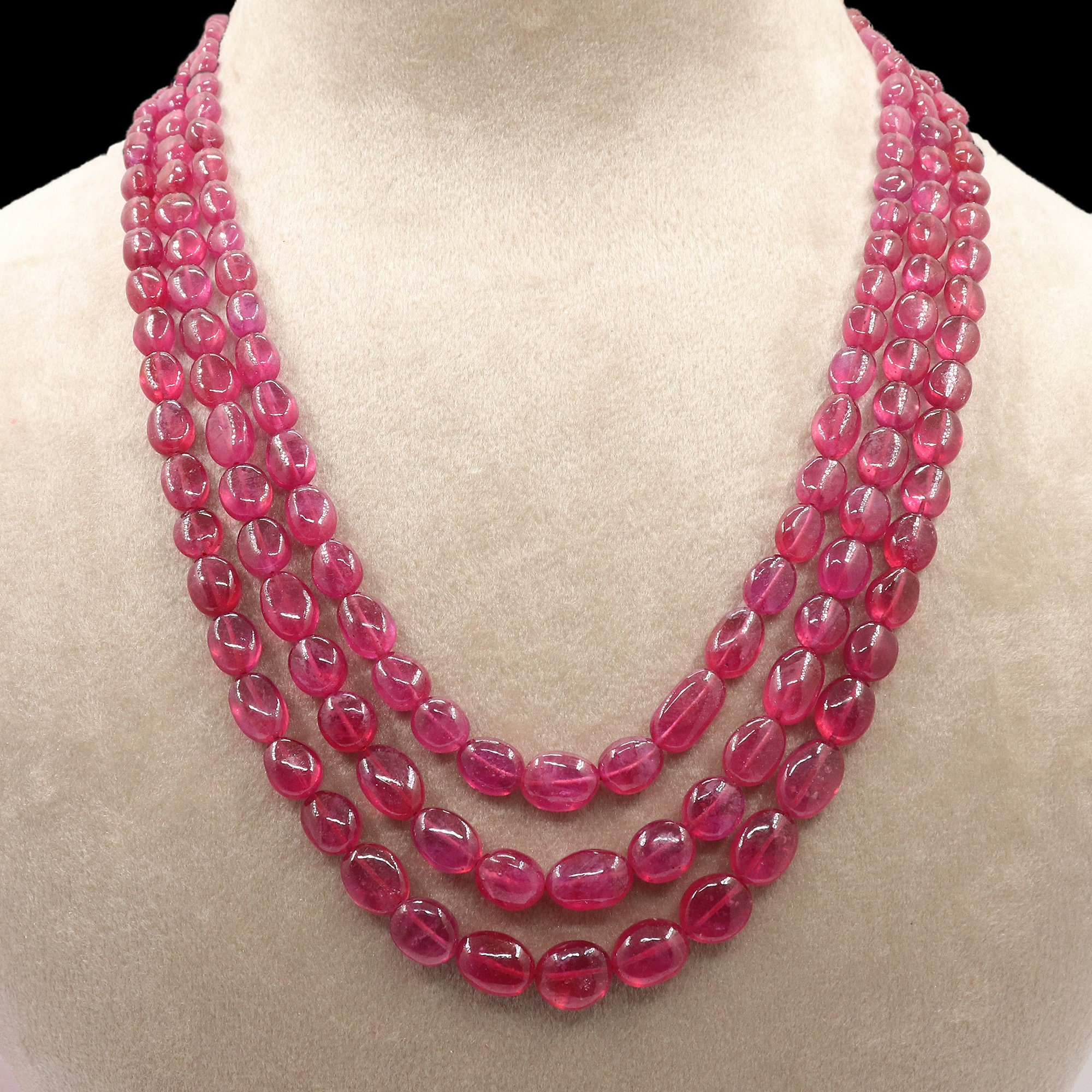 Natural ruby String red ruby String Handmade Necklace 3 three Etsy