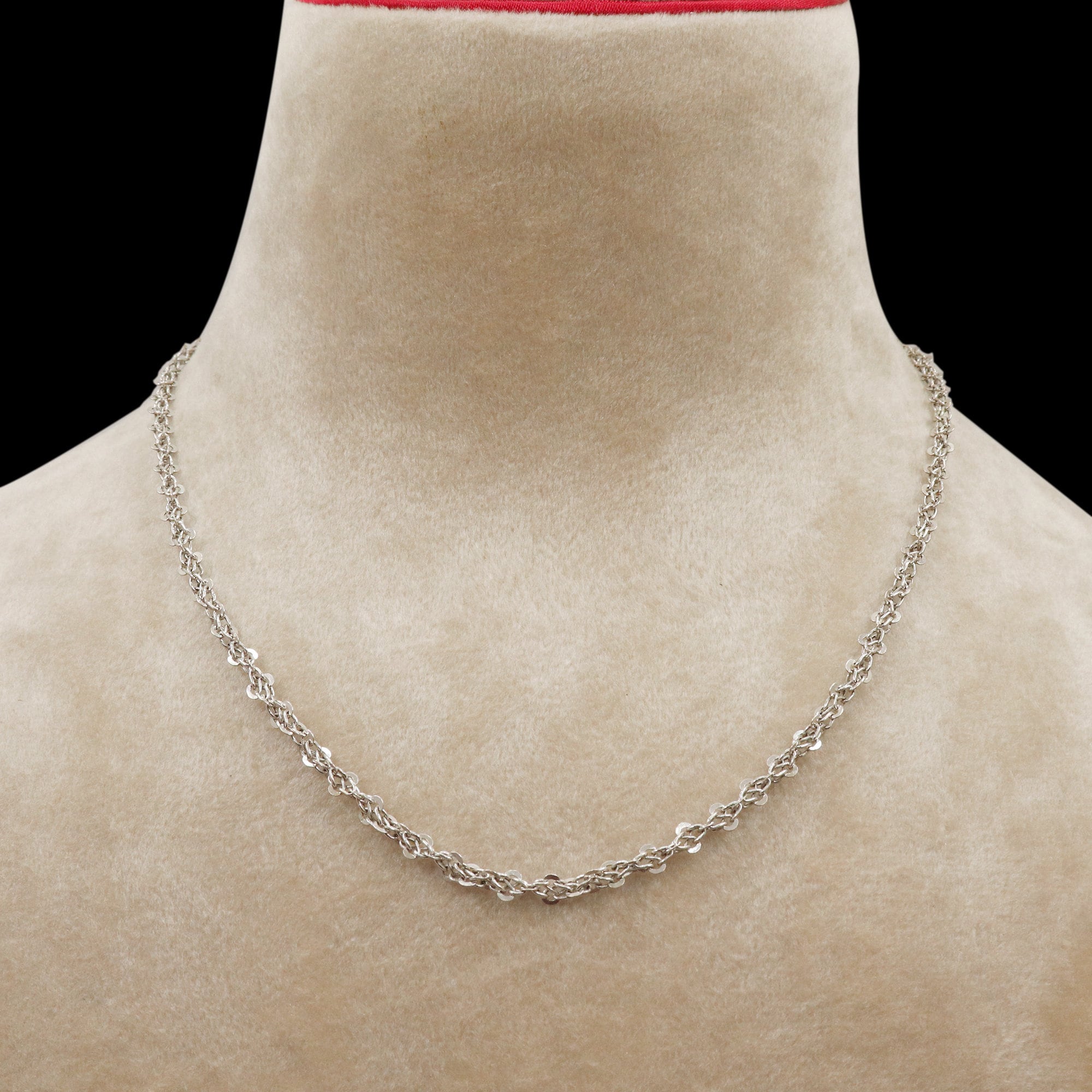 18k White Gold Chain Necklace pure handmade gold necklace Etsy