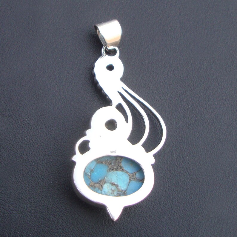 925 Sterling Silver Pendant Gift Pendant Everyday wear Pendant Citrine Pendant Blue Copper Turquoise Pendant Turquoise Pendant