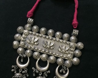Traditionele zilveren ketting 925 massief zilveren ketting, antieke zilveren ketting, vrouw cadeau ketting sieraden, handwerk Indiase sieraden