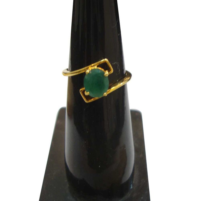 Wedding Gift,Green Emerald Faceted Gemstone Engagement Wedding Gold Ring Jewelry Stylish Rings Women Fashion Jewelry