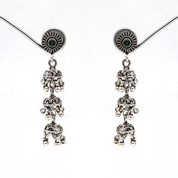 Boucles D'oreilles Anciennes En Argent Massif - Style Vintage, Fermoir Clips, Occasion