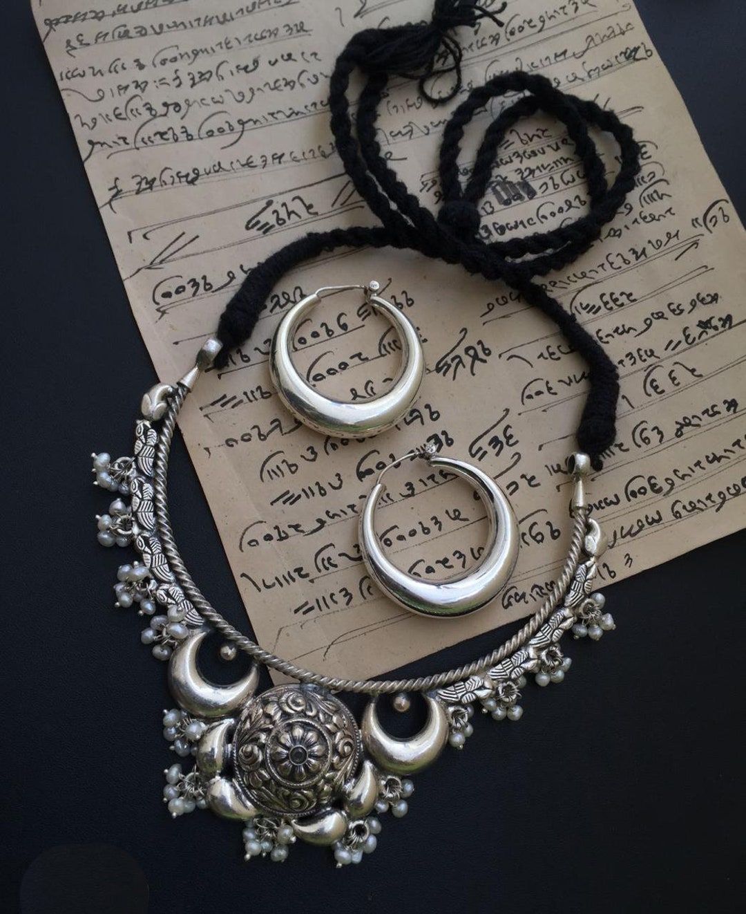 Traditional Rajasthani Necklace Set Vintage Pure 925 Silver Etsy