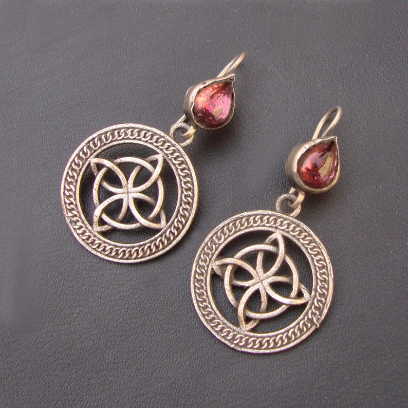Wedding Gift,Vintage Look Purple Glass Old Silver Tribal Gypsy Handmade Ethnic Dangle Earrings
