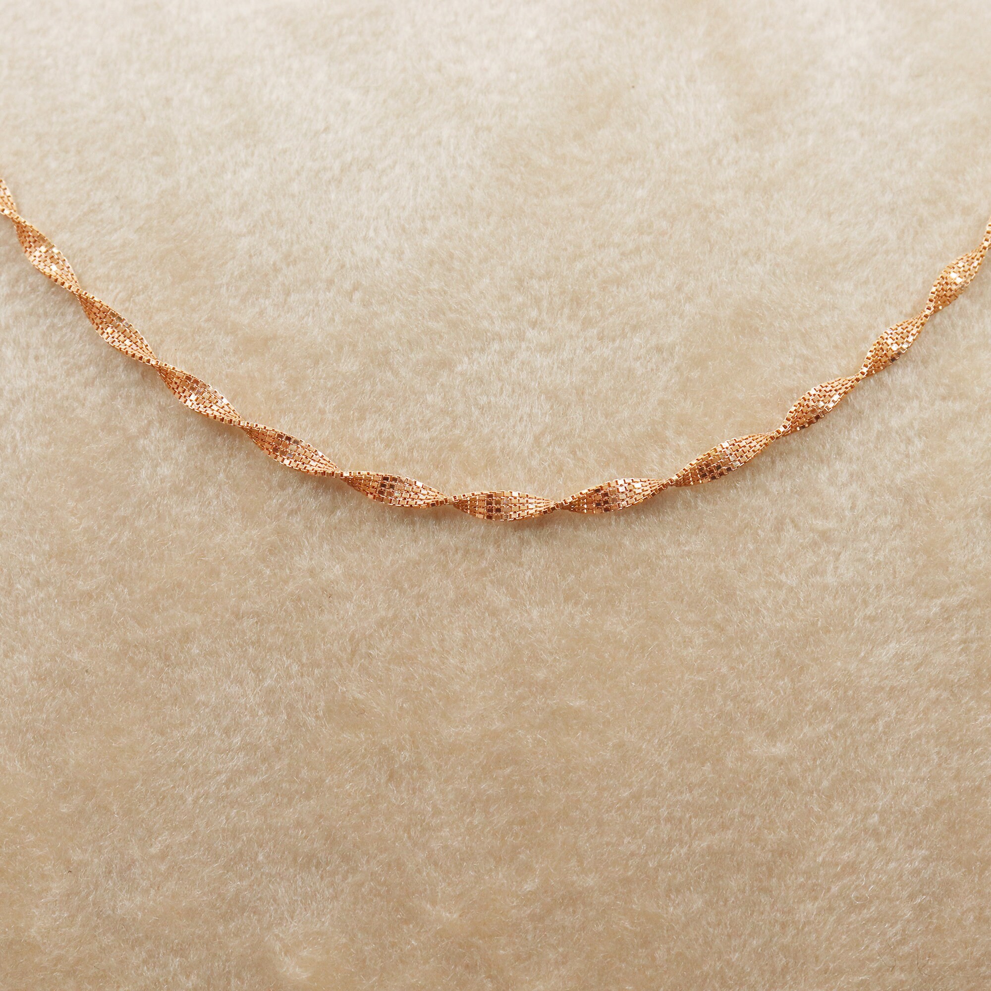 18k Rose Gold Chain Necklace pure handmade gold necklace Etsy