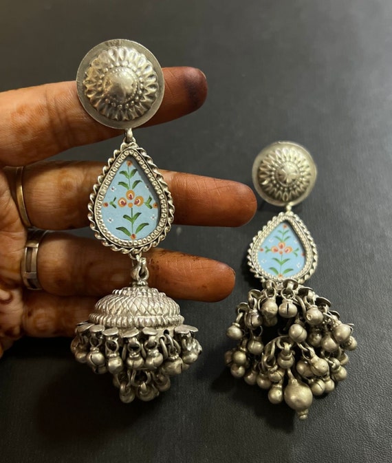 Buy 925 Sterling Silver Jhumki Earring Stud Silver Earring