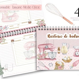 RECETARIO IMPRIMIBLE Tamaño Medio Oficio / Pdf / DIGITAL / Recetario / repostera / recetario en español / recetario en español /