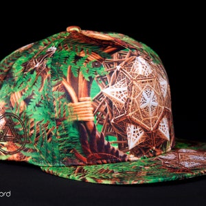 LIGHT WIZARD Earth Dragon Visionary Snapback Hat Psychedelic Streetwear Festival Rave Cap Grassroots California Trippy Headwear Art Geometry