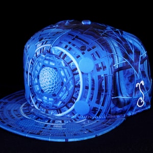 LIGHT WIZARD 6D Model Visionary Snapback Hat Psychedelic Streetwear Festival Rave Cap Grassroots California Trippy Headwear Art Geometry Psy