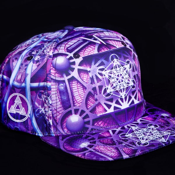 LIGHT WIZARD Metatron Visionary Snapback Hat Psychedelic Streetwear Festival Rave Cap Grassroots California Trippy Headwear