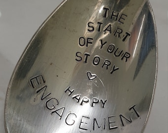 hand stamped engagement spoon the start of your story