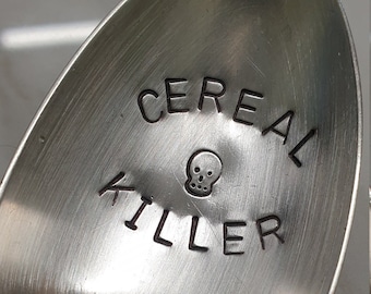 hand stamped cereal spoon cereal killer