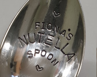 hand stamped personalized nutella spoon