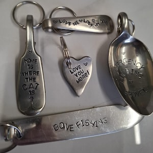 Llavero de cubiertos estampado a mano llavero personalizado
