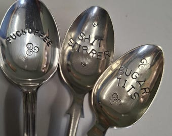 hand gestempelt fun rude gift Teelöffel