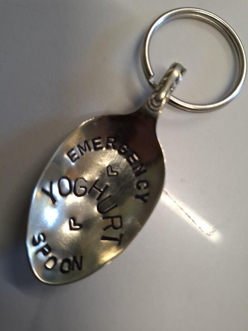 Hand Stamped Spoon Keyring Yoghurt Lover - Etsy
