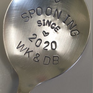 hand stamped spoon personalised spooning since valentines anniversary