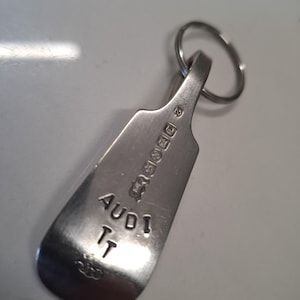 hand stamped cutlery keychain keyring audi tt