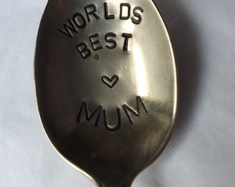 hand stamped spoon mothers day worlds best mum