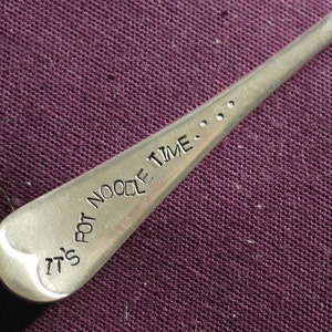 hand stamped cutlery fork its pot noodle time again