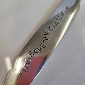 hand stamped cheese board cutlery cheese lover