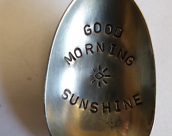 Cuchara de té estampada a mano "Buenos días, sol"