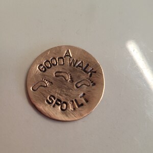hand stamped coin golf ball marker
