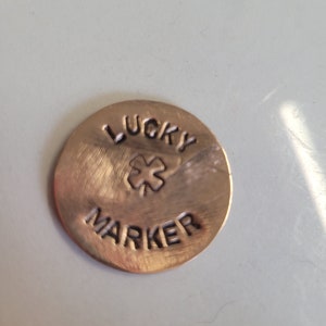 hand stamped coin golf ball marker