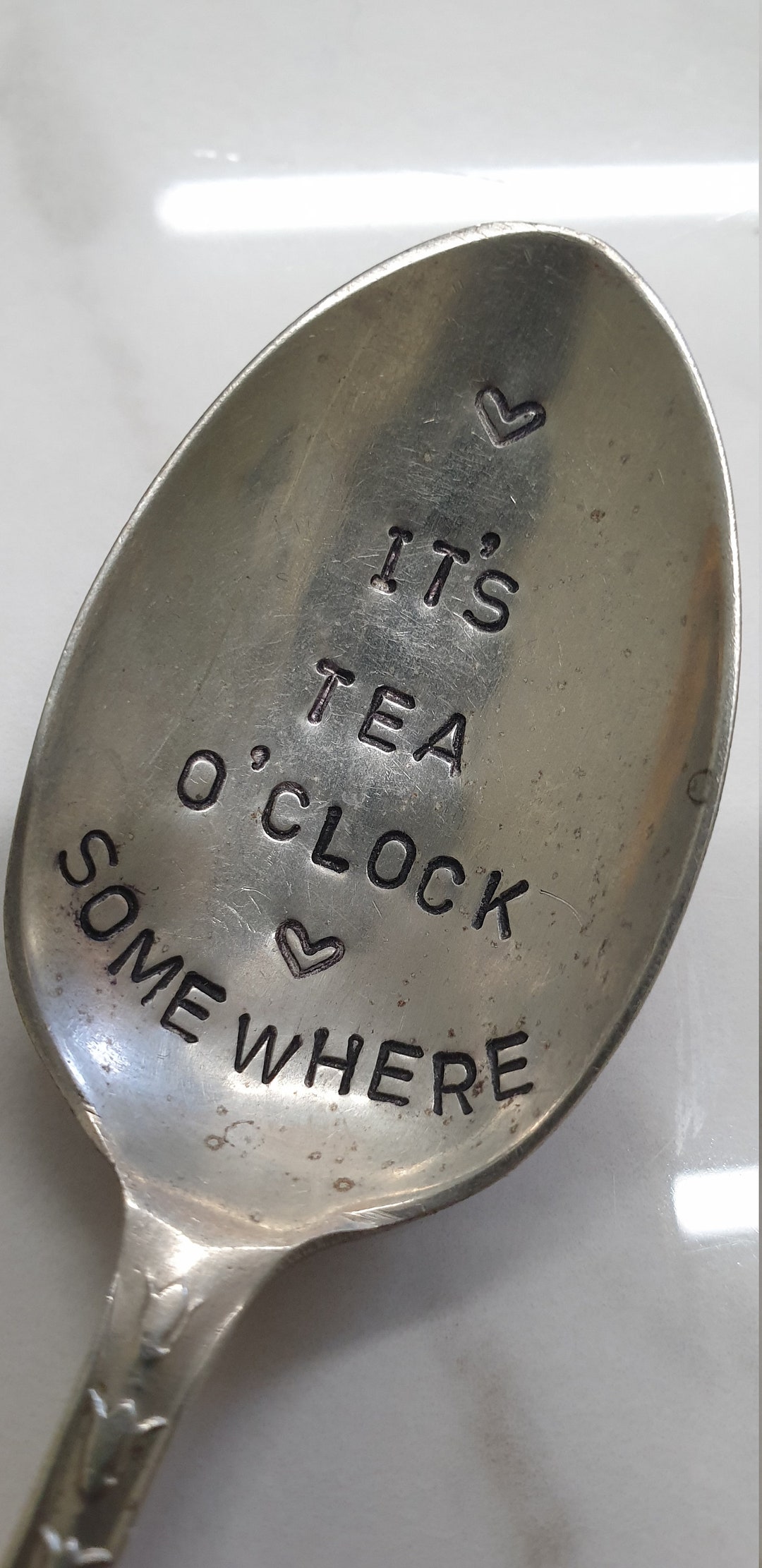 Hand Stamped Tea Spoon Its Tea O Clock Some Where - Etsy