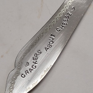 hand stamped cheese knife