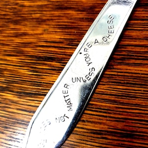 hand stamped cheese knife