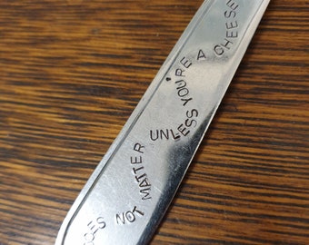 hand stamped cheese knife