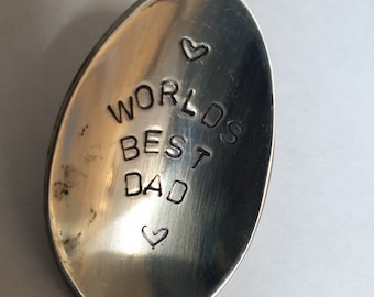 hand stamped spoon fathers day worlds best dad