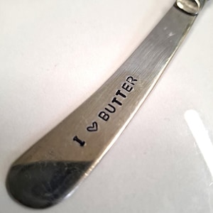 hand stamped tea knife i lover butter gift