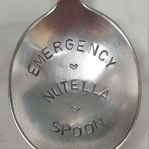 hand stamped cutlery key ring emergency nutella spoon