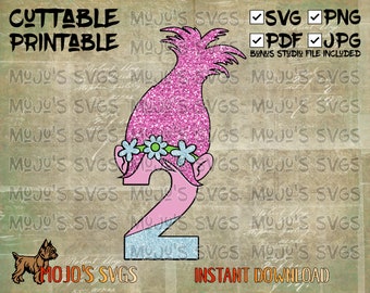 Download Trolls Birthday Svg Etsy