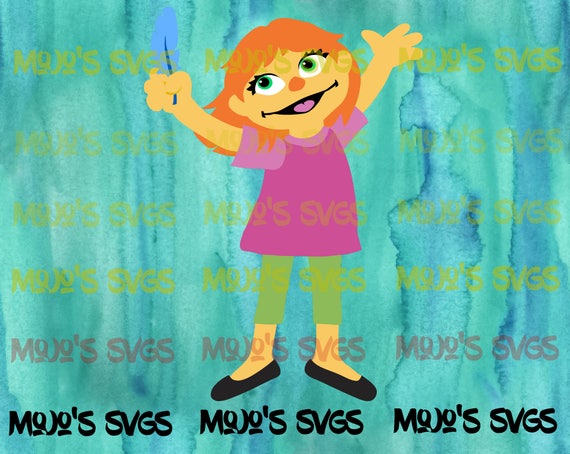 Download Free Sesame Street Julia Svg Cuttable Layered Svg Design File Etsy SVG Cut Files