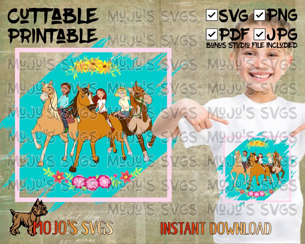 Spirit Riding Svg Spirit Riding Free Trio in a Frame SVG Spirit, Boomerang, Chica Linda ...