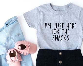 Toddler Girl Clothes, Toddler Girl Shirt, I&#39;m Just Here For The Snacks, Toddler Girl Outfit, Trendy Girl Clothes, Cute Girl Clothes
