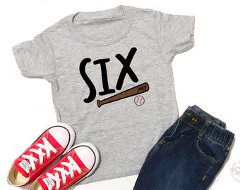 Personalized, 6th Birthday Shirt, Six, Boy Birthday Shirt, 6th Birthday, Birthday Shirt, Birthday Shirt Boy, 6 Birthday, Baseball Birthday