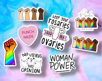 Political Stickers, Feminist Sticker Pack, Feminist Sticker Set, Feminist Gifts, Sticker Pack, Stickers For Hydroflask, Stickers Laptop
