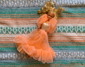 peaches and cream barbie dress