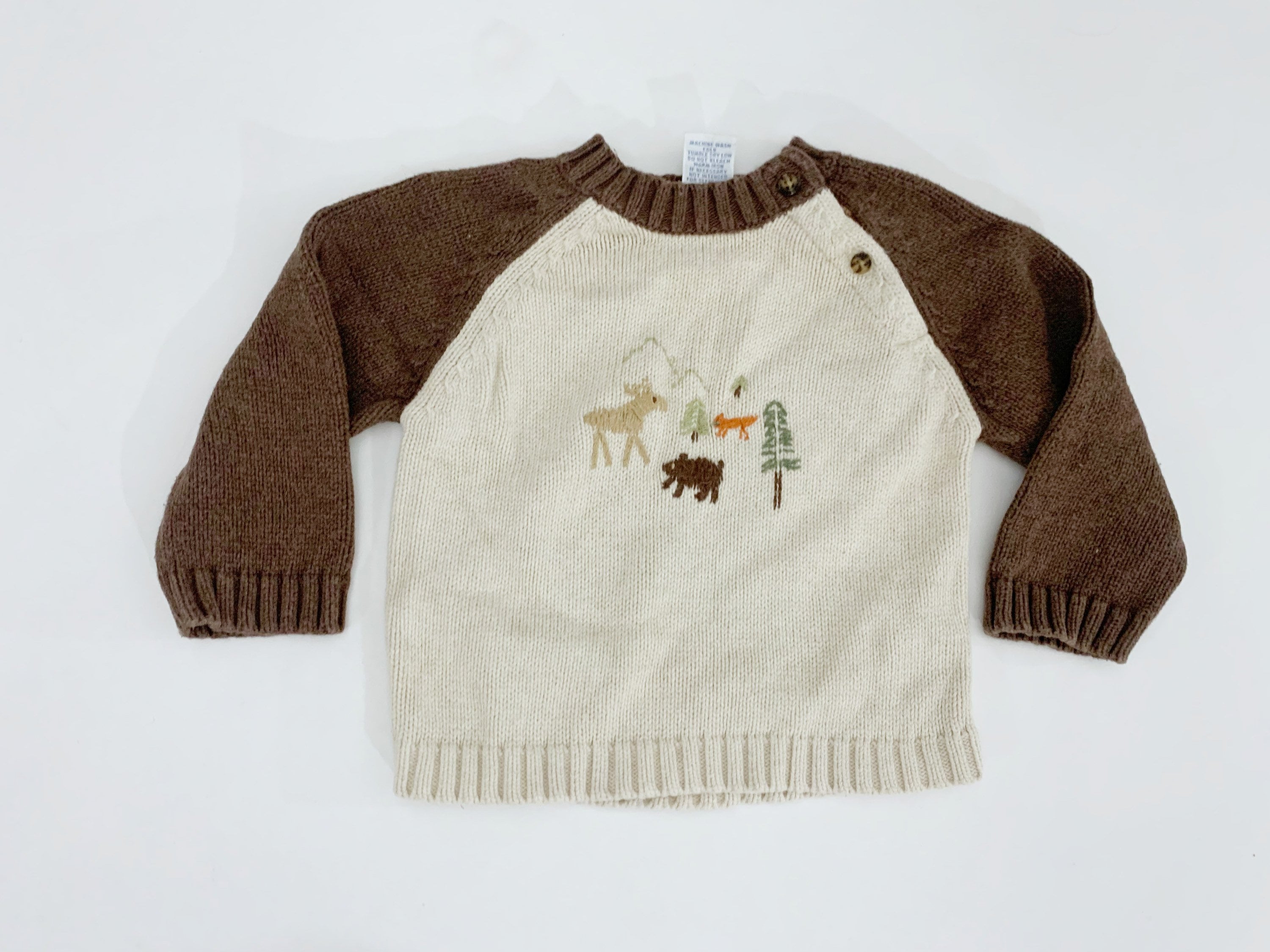 Y2K Gymboree Baby Sweater Tan \u0026 Brown 