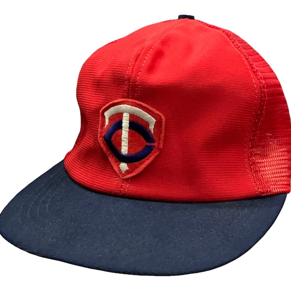 VTG 80s Minnesota Twins MLB Red Mesh Snap Back Hat Trucker Cap Vintage 1980s