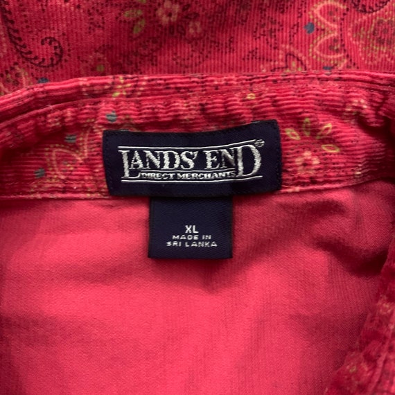 Y2K Lands End Faded Red Boho Paisley Print Long S… - image 4