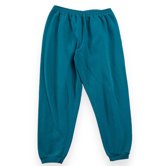 VTG 90s Women’s Teal Elastic Waist Joggers Sweatp… - image 1