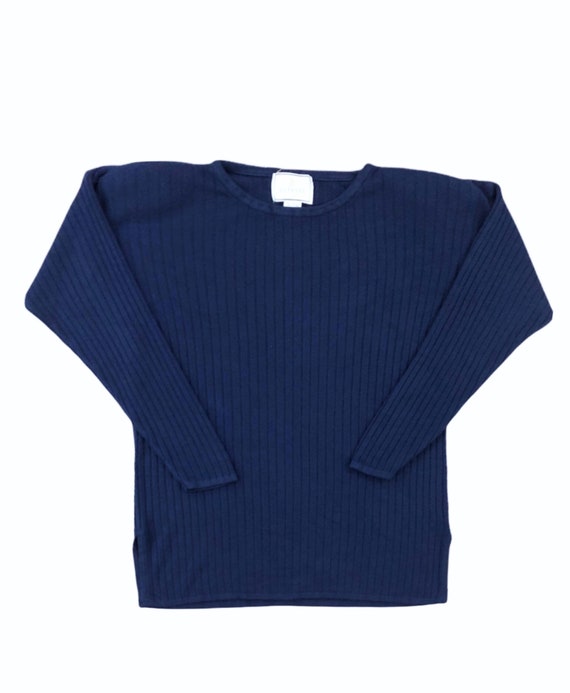 VTG 90s Express Tricot Blue Ribbed Pullover Knit … - image 2
