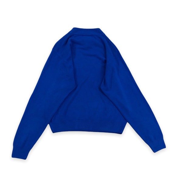 VTG 90s Blue Super Soft Acrylic Knit Semi Cropped… - image 4