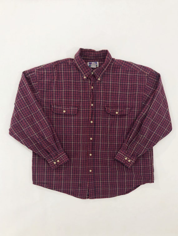 VTG 90s Plaid Long Sleeve Button Down Pocket Shir… - image 2