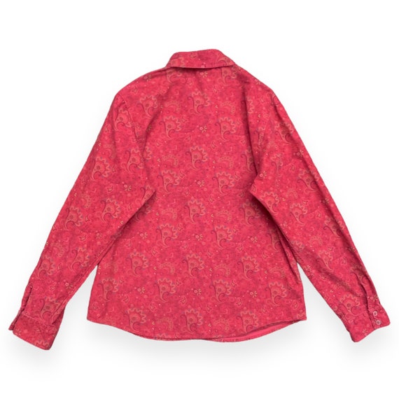 Y2K Lands End Faded Red Boho Paisley Print Long S… - image 3
